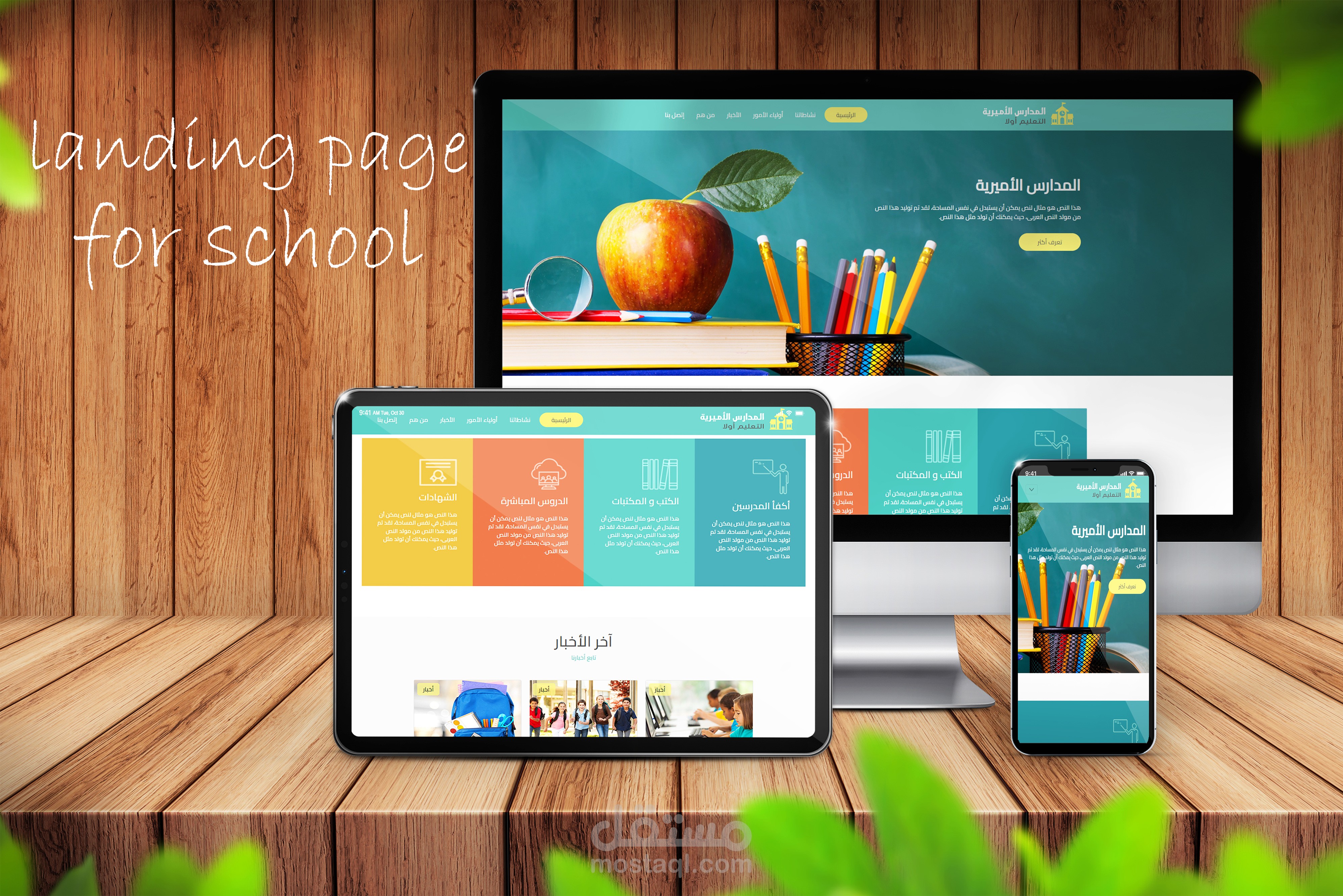 landing page school website - المدارس الأميرية