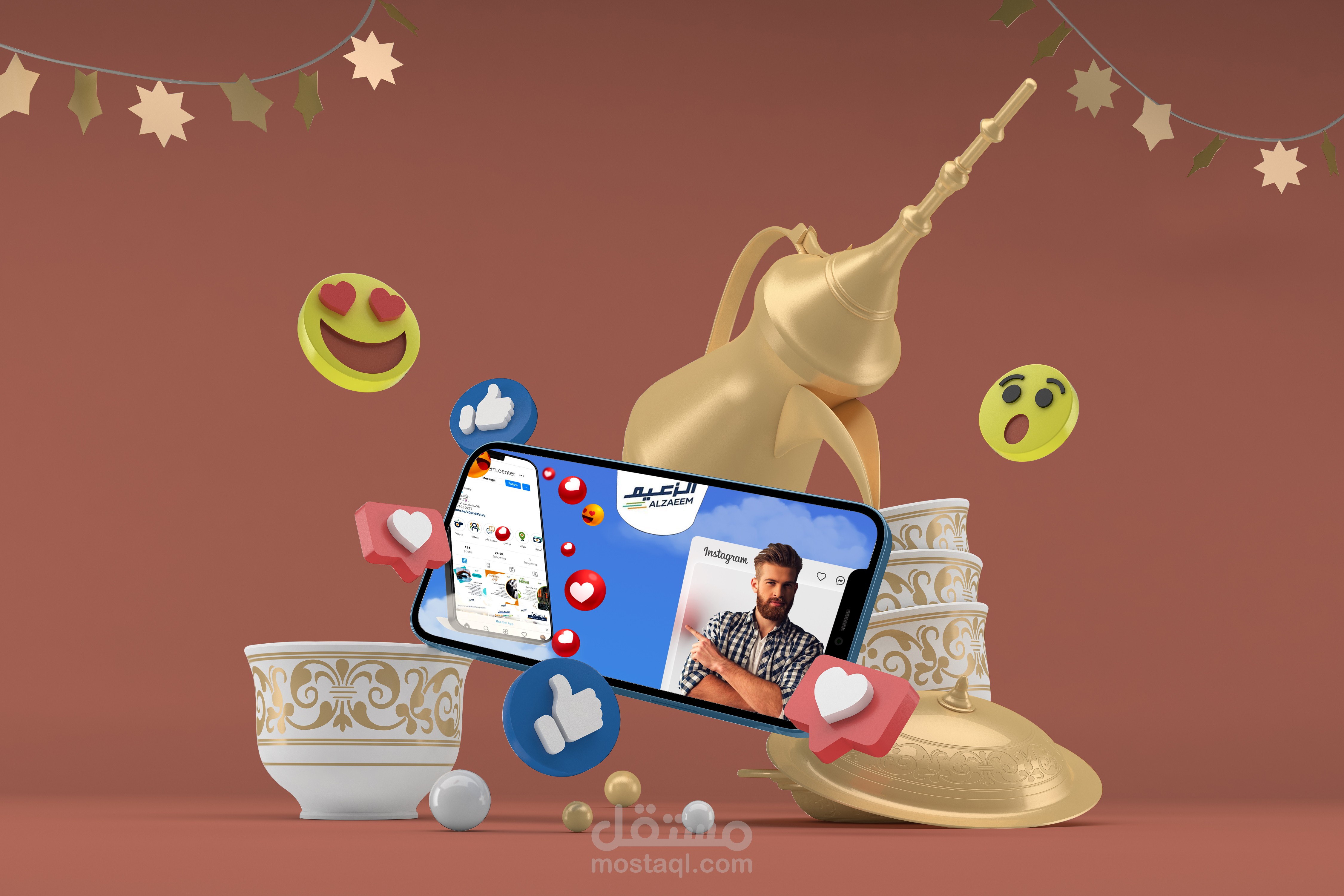 ماركة الزعيم - brand alzaaem \ تصاميم سوشيال ميديا