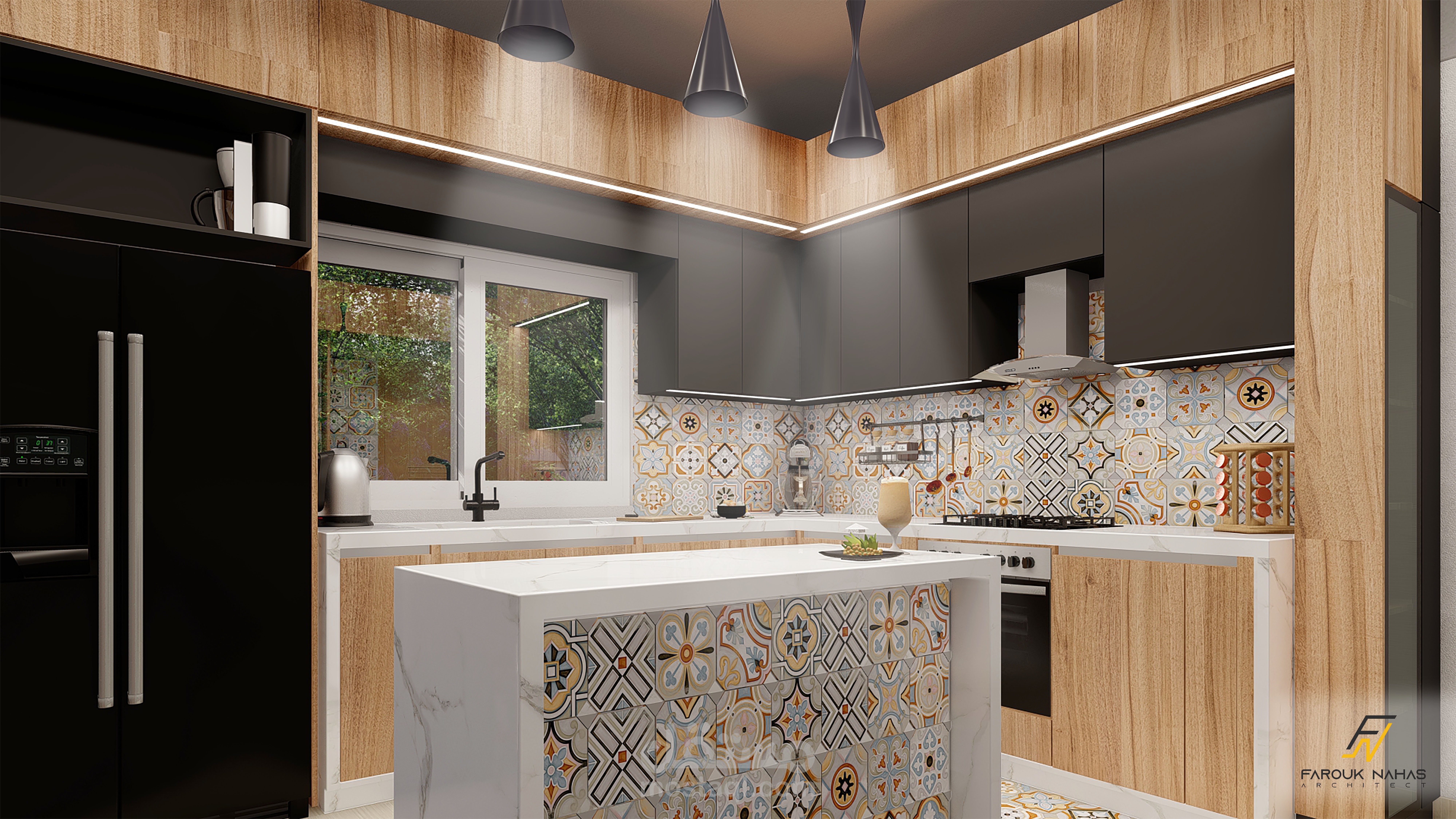 تصميم مطبخ اوروبي بمواصفات عالية.