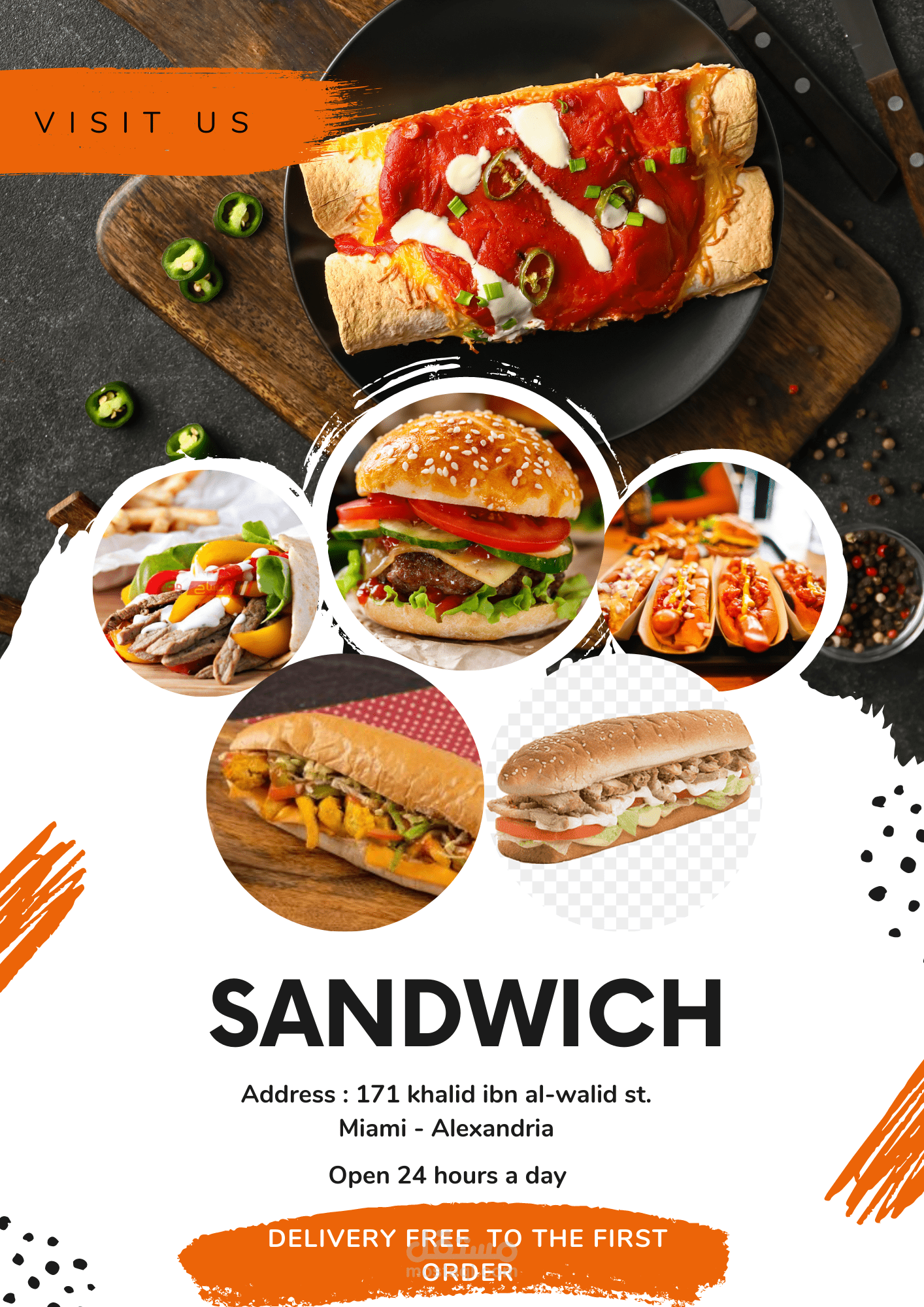 Flayer to Sandwich Restaurant