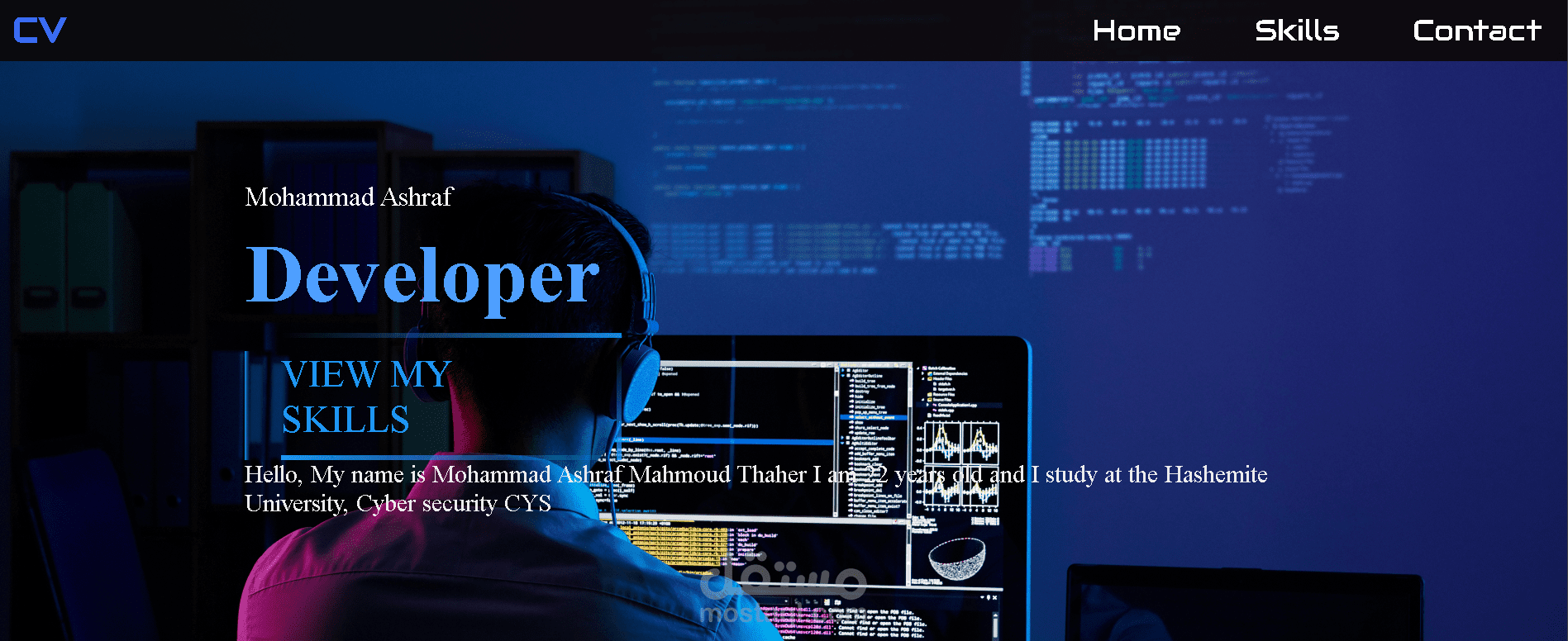 Interactive Personal Portfolio Website-Landing page (صفحة هبوط)