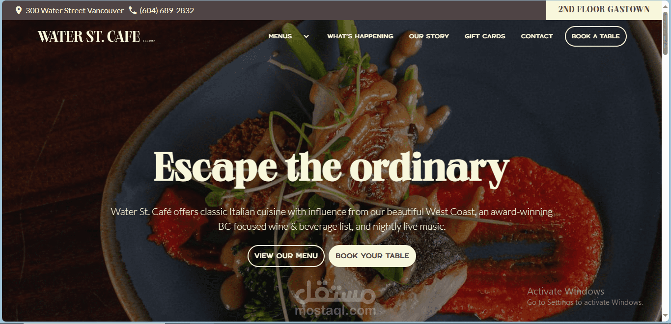 موقع اجنبى لمطعم فى كندا