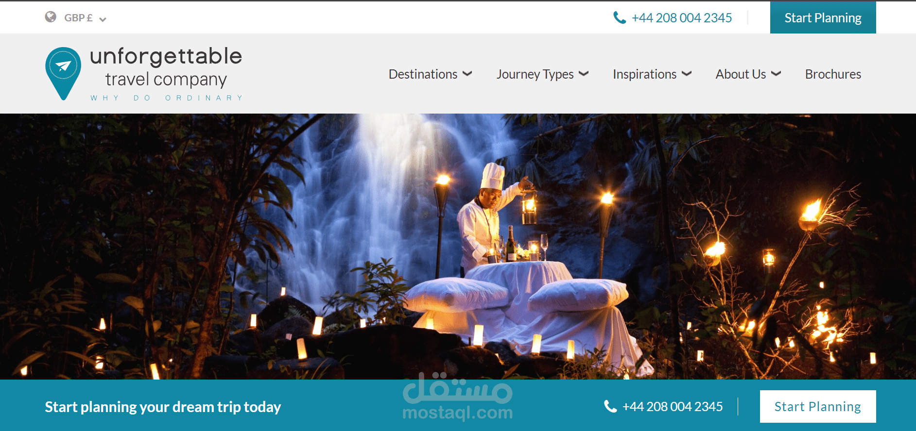 موقع لشركة سياحة بريطانية