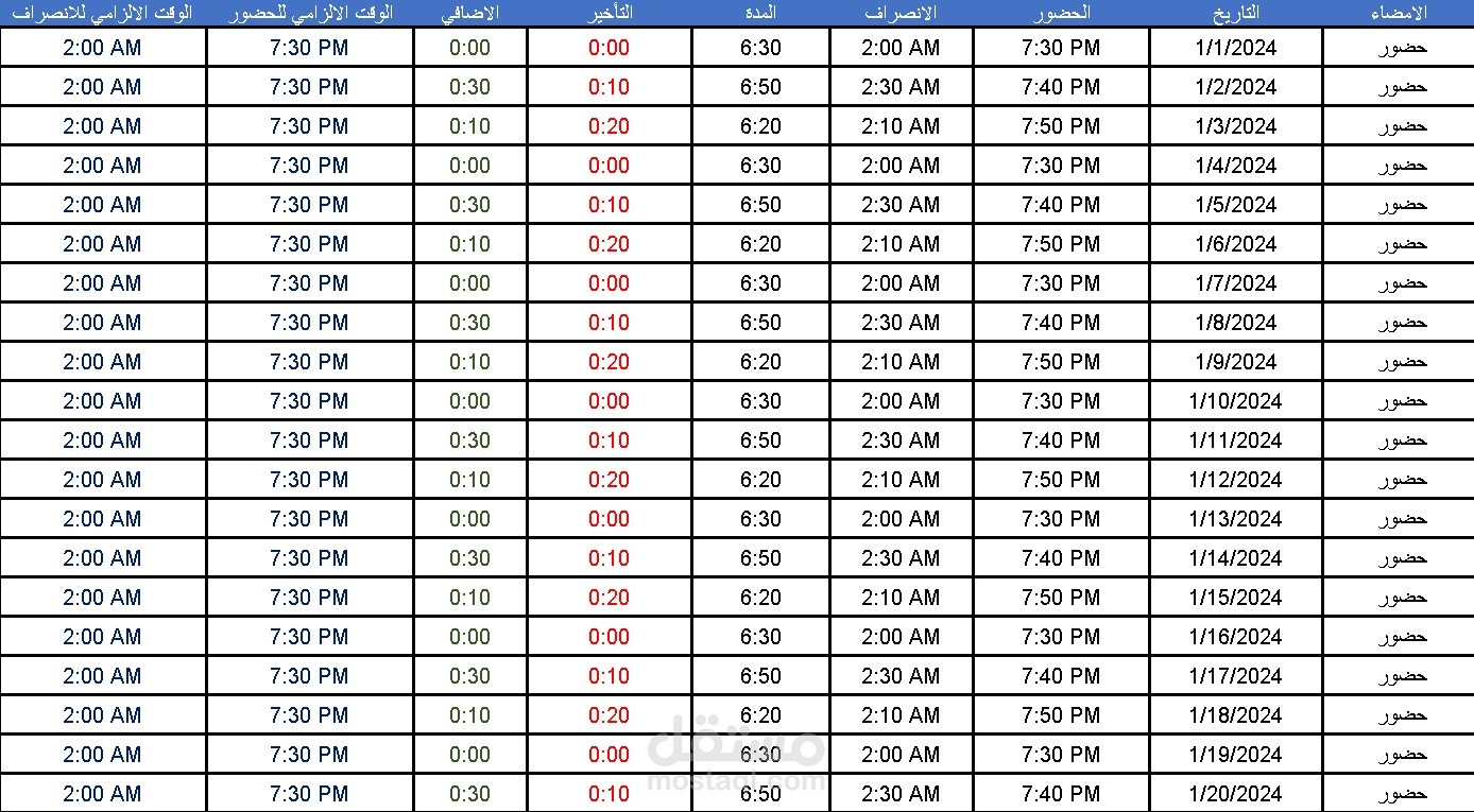 نظام حضور وانصراف