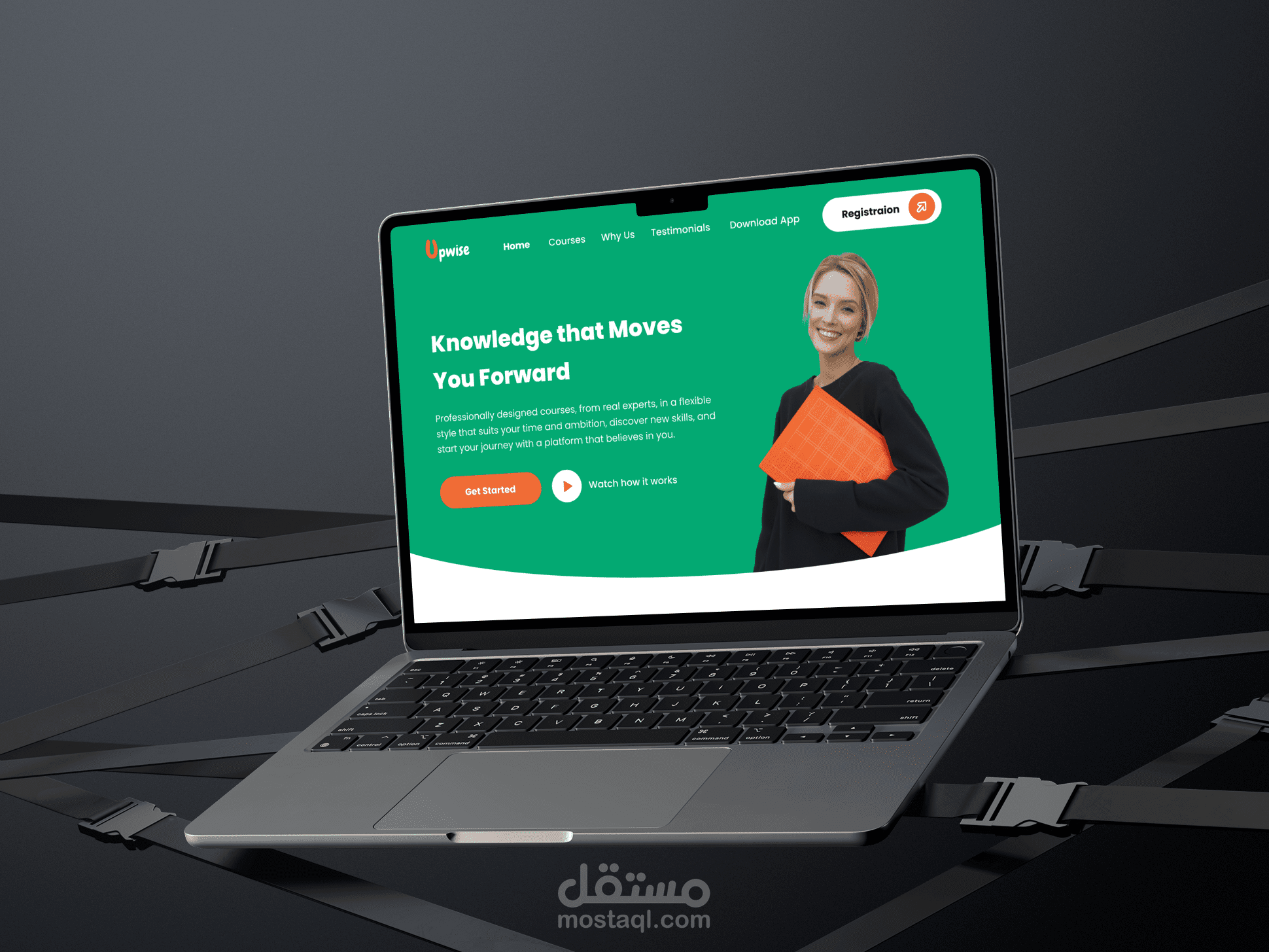تصميم UI/UX لصفحة هبوط لمنصة تعليمية إلكترونية