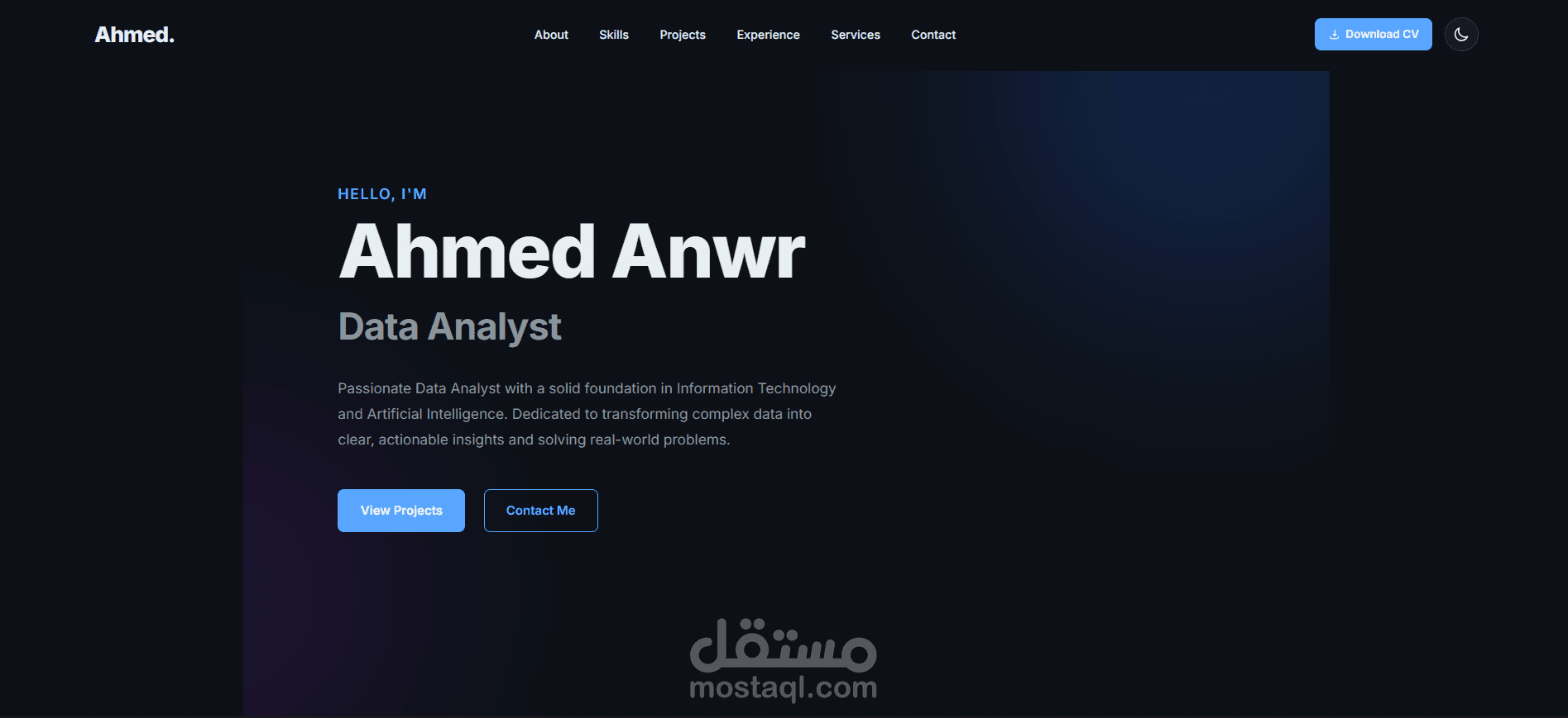 تطوير و نشر موقع شخصي (Portfolio)