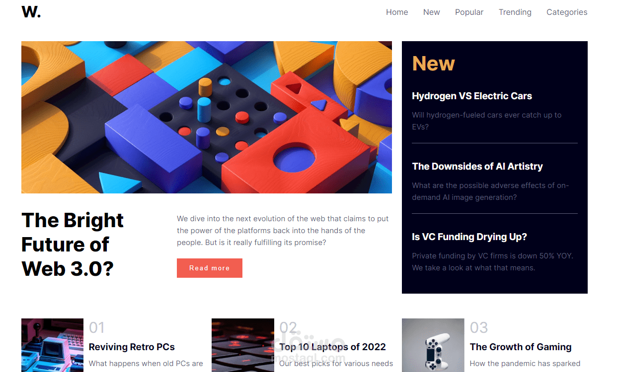 News homepage Challenge