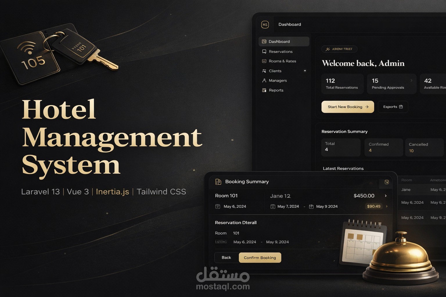 نظام شامل ومتطور لإدارة الفنادق والحجوزات (Hotel Management System)