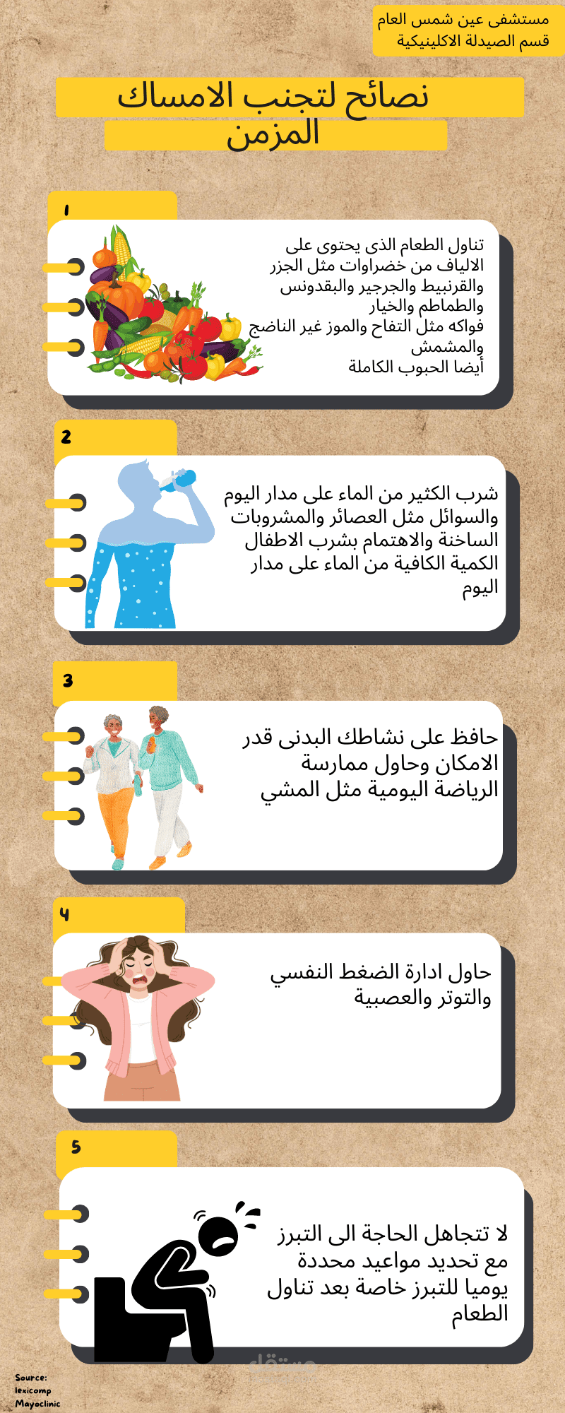 فلاير علمى بشكل مختلف جميل عن الامساك والوقاية منه