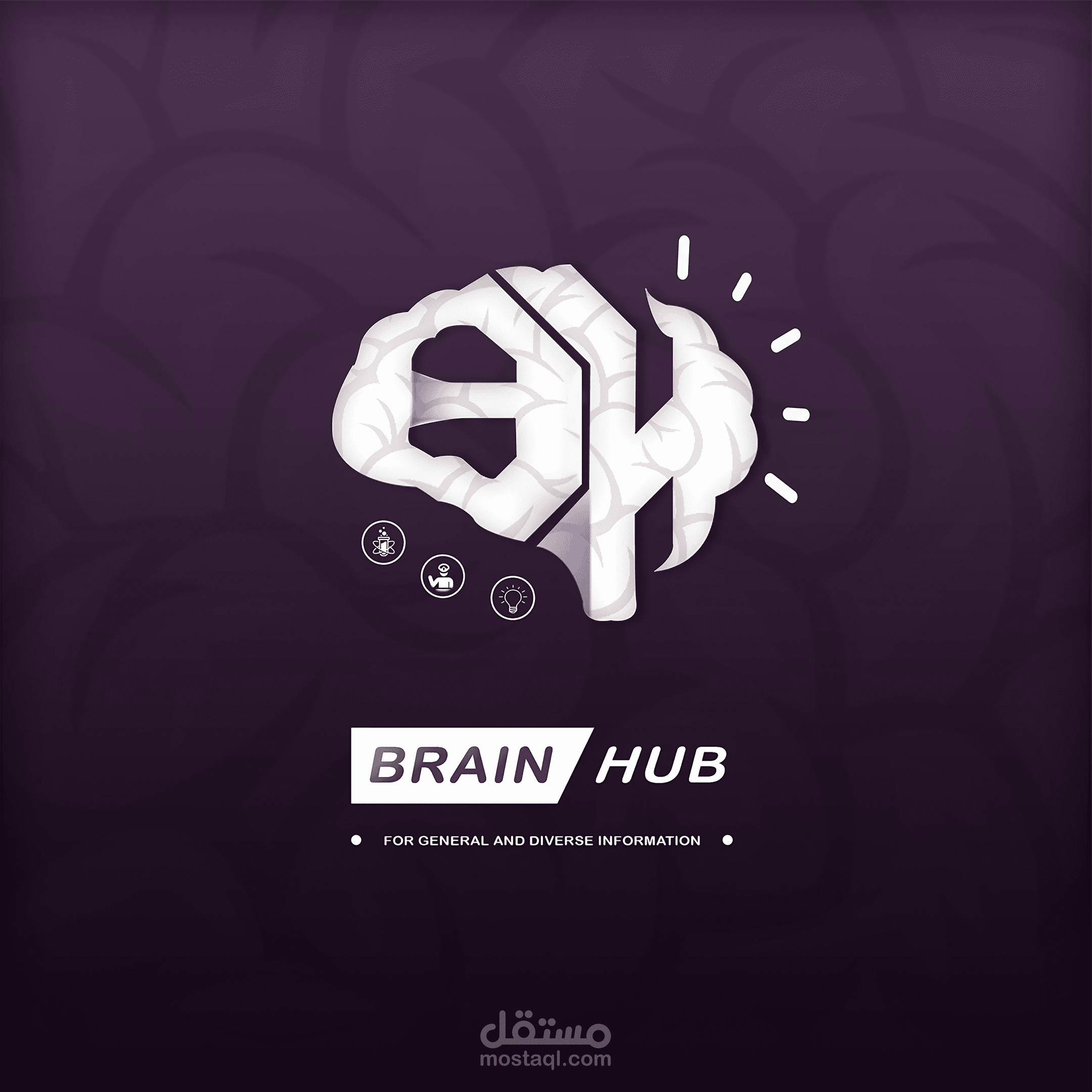 تصميم شعار لصفحة " Brain Hub " علي مواقع التواصل الاجتماعي