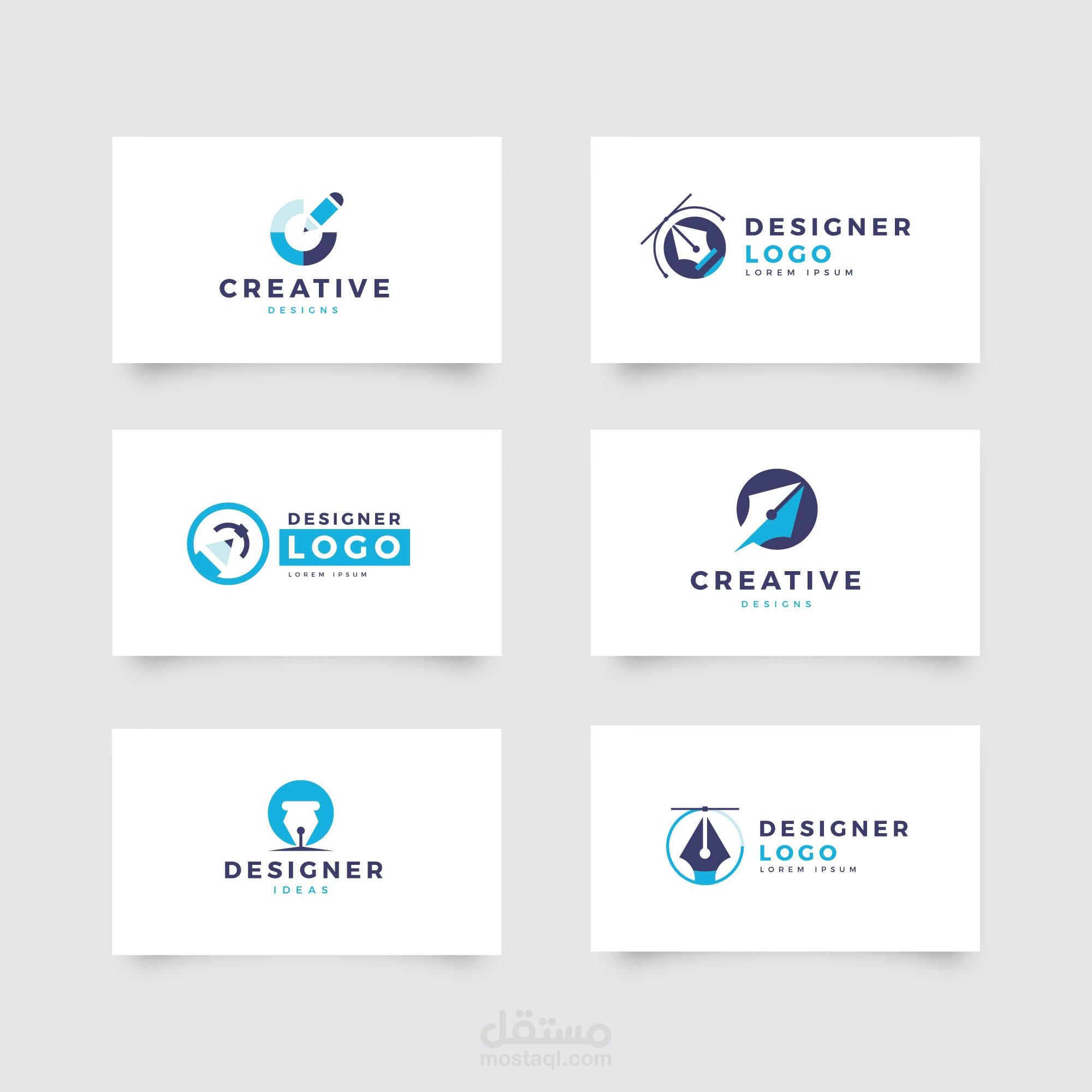 تصميم جرافيك لمجموعة من الشعارات