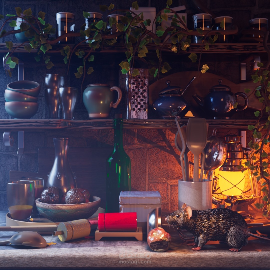 خدمة الإضاءة السينمائية والإكساء الواقعي (Cinematic Lighting & LookDev)