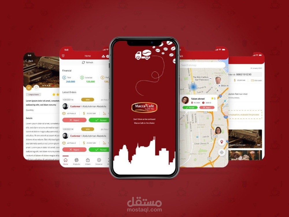 تطبيق توصيل طلبات أندرويد وأيفون مع لوحة تحكم