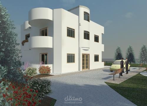 تصميم معماري وانشائي لفيلا ريفية بشكل كامل