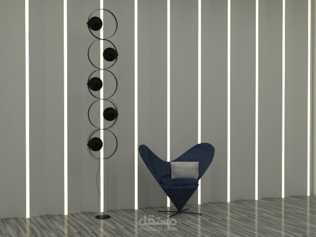 تصميم مودرن لجدار داخل استوديو