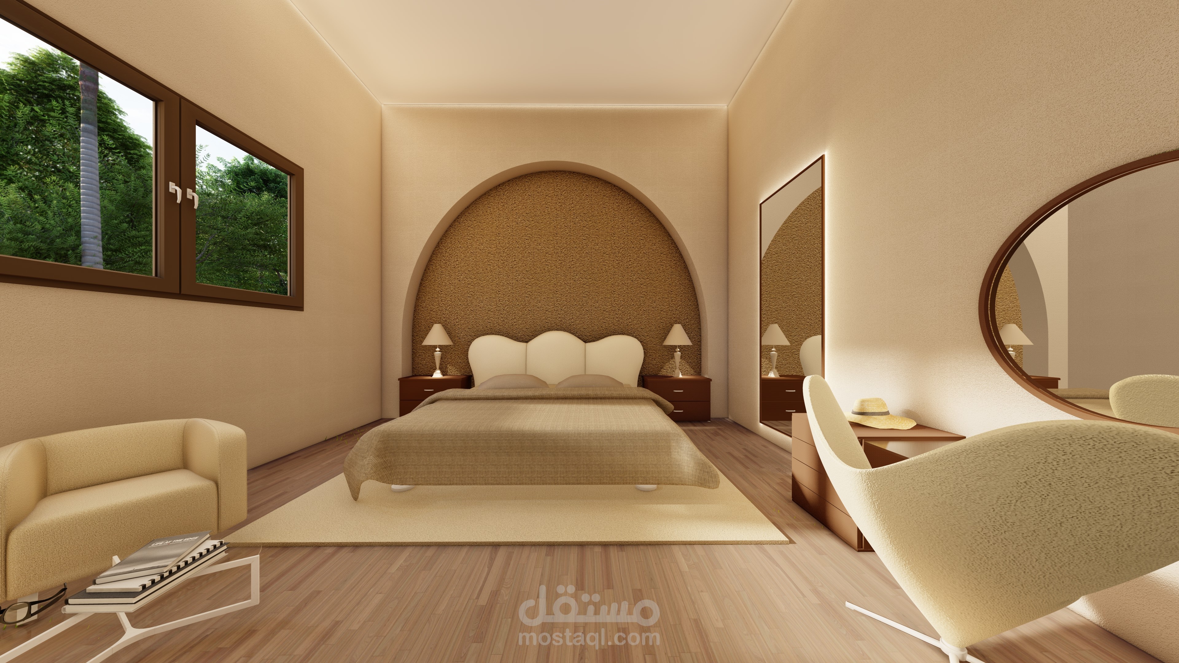 تصميم مودرن لغرفة نوم رئيسية