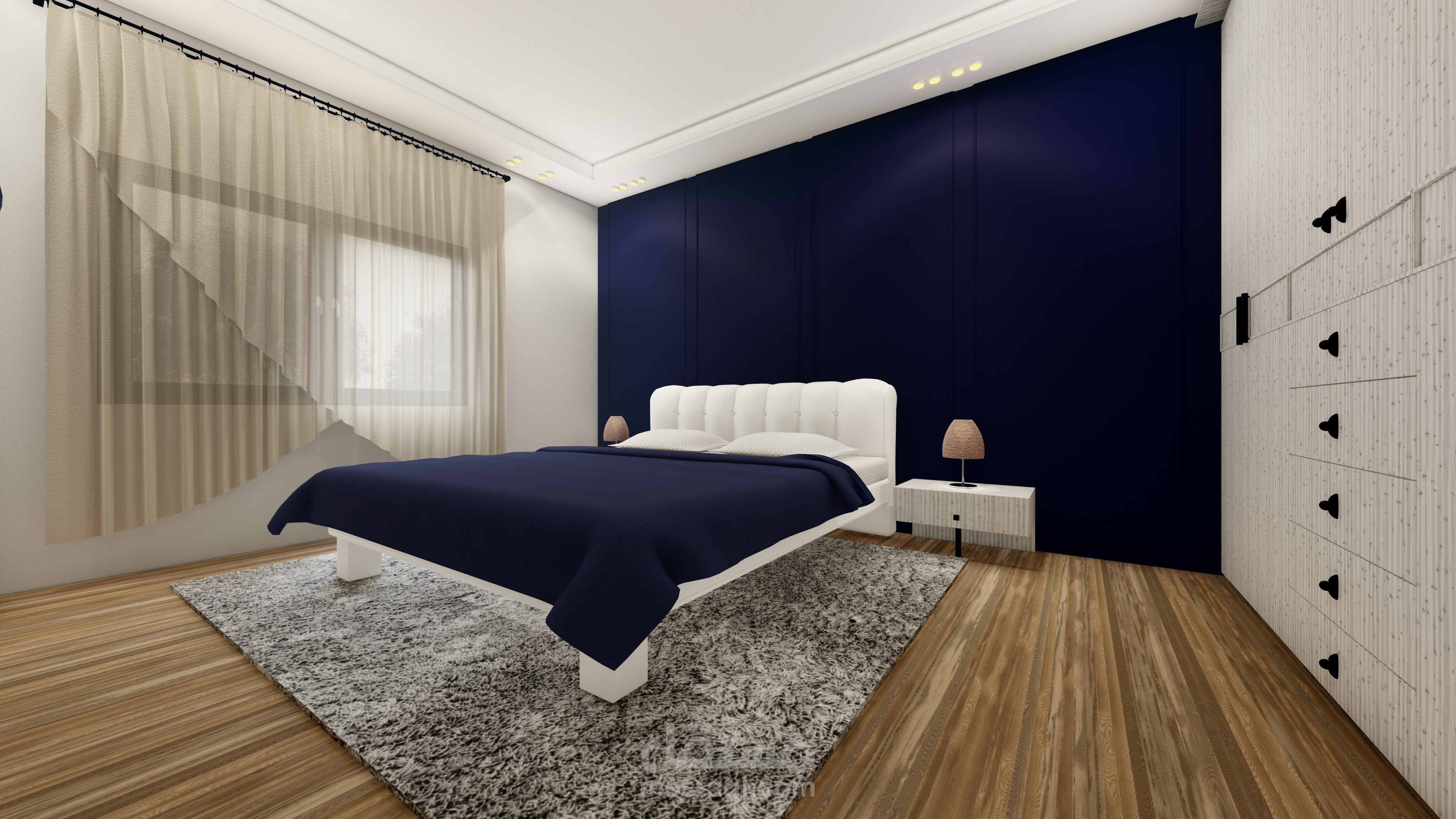 تصميم مودرن لغرفة نوم رئيسية
