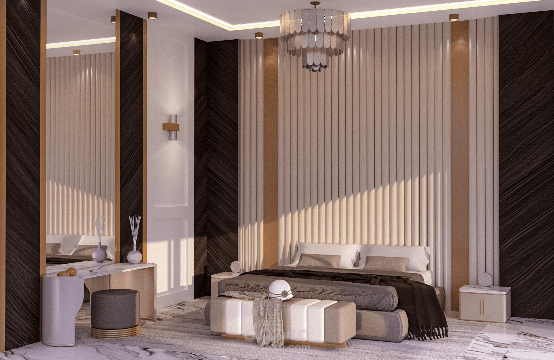 تصميم مودرن لغرفه نوم ماستر