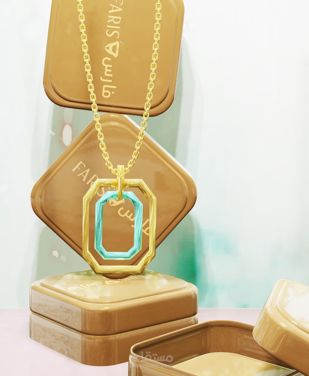 فيديو وصور ثلاثية الأبعاد لتصميم عقد ذهبي