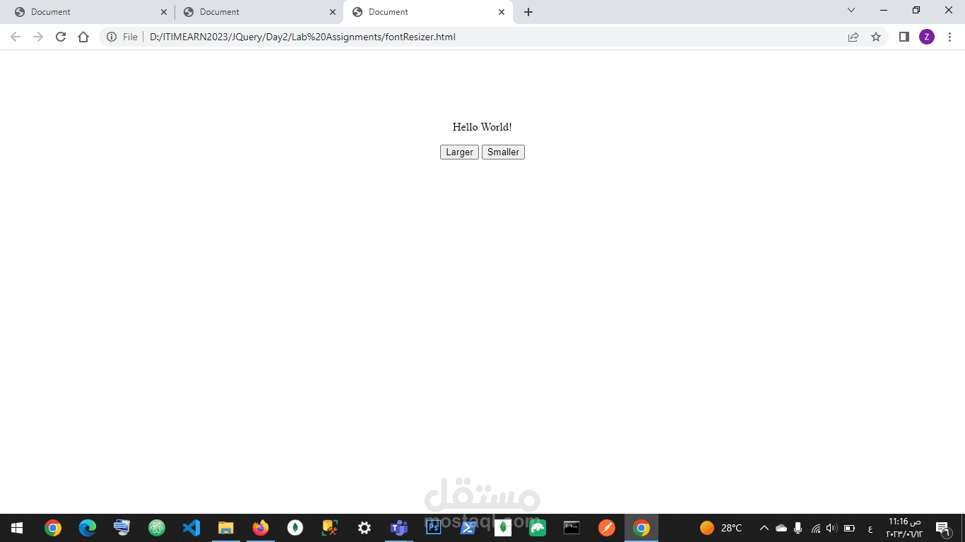Another Task By JQuery