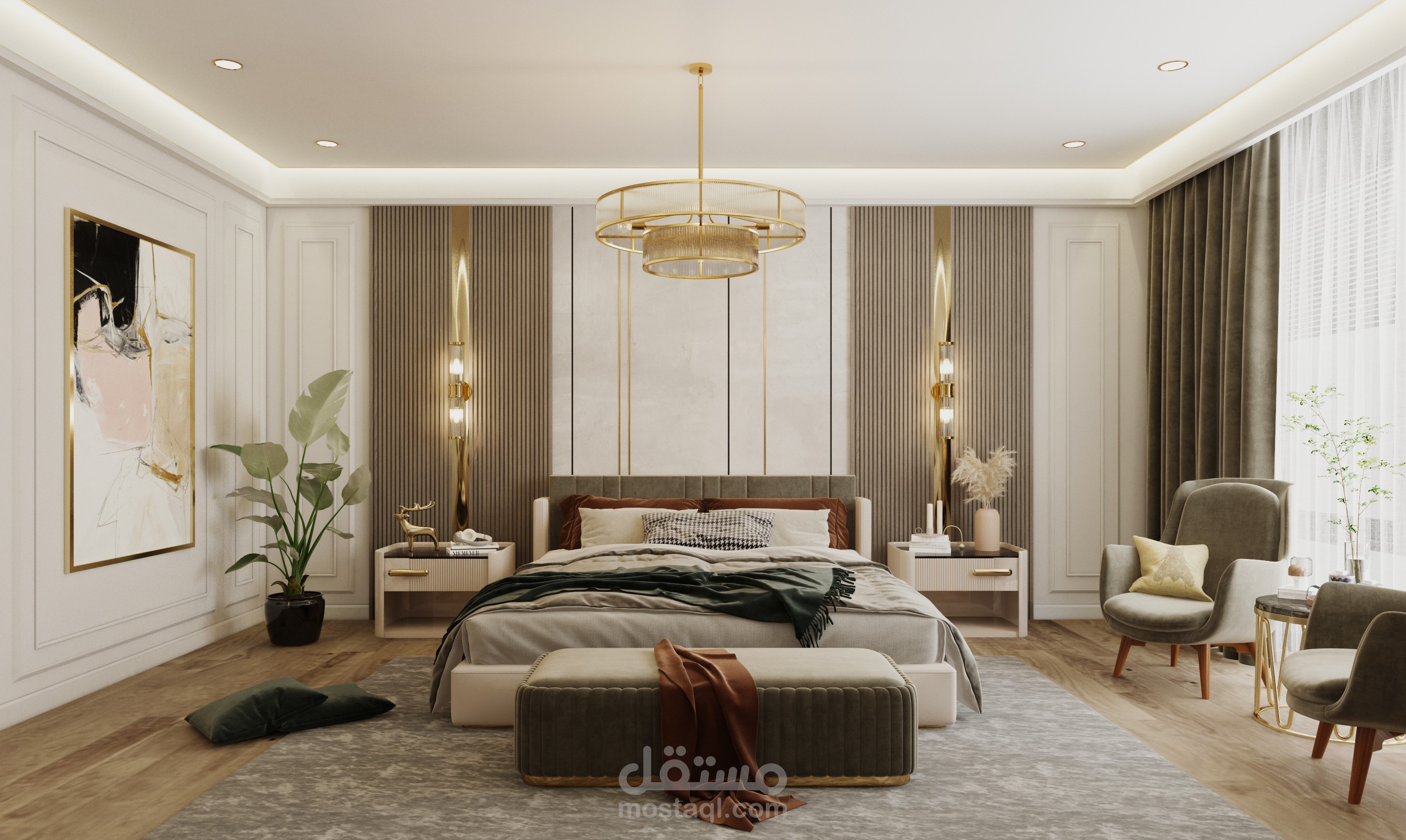 NEOCLASSICِAL MASTER BED ROOM DESIGN
