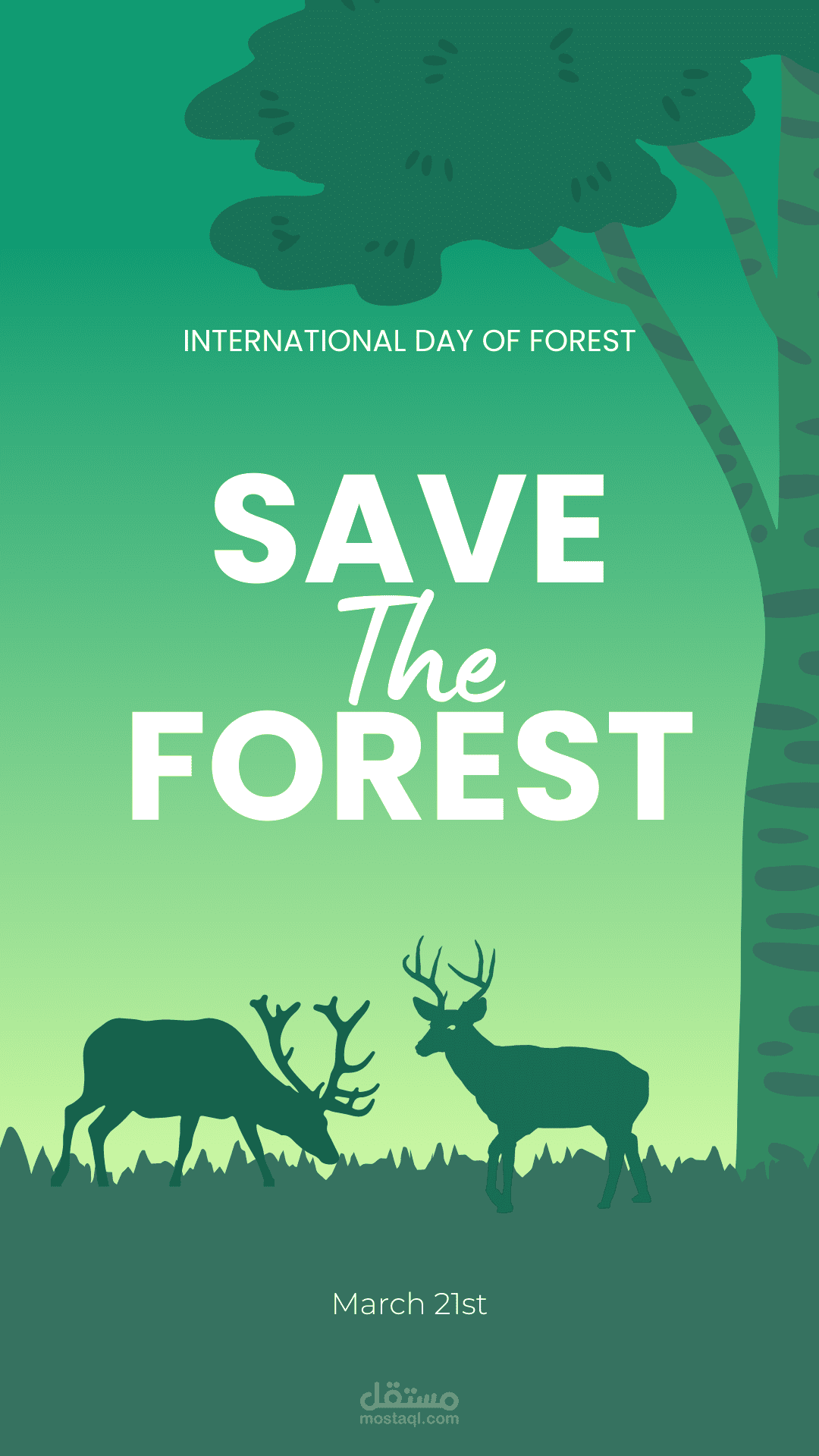 Green Minimalist Illustration