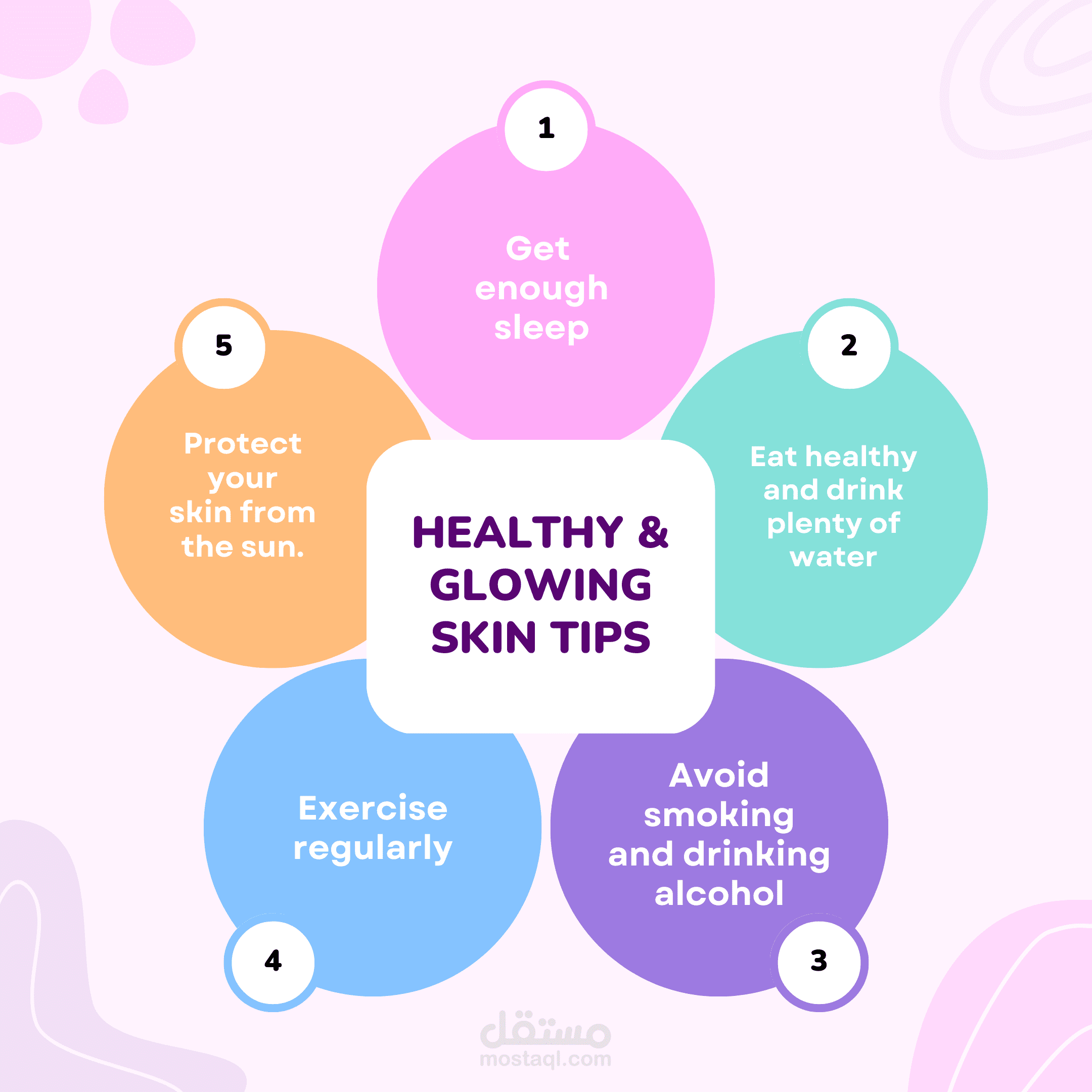 urple Simple Healthy & Glowing Skin Tips Instagram Post