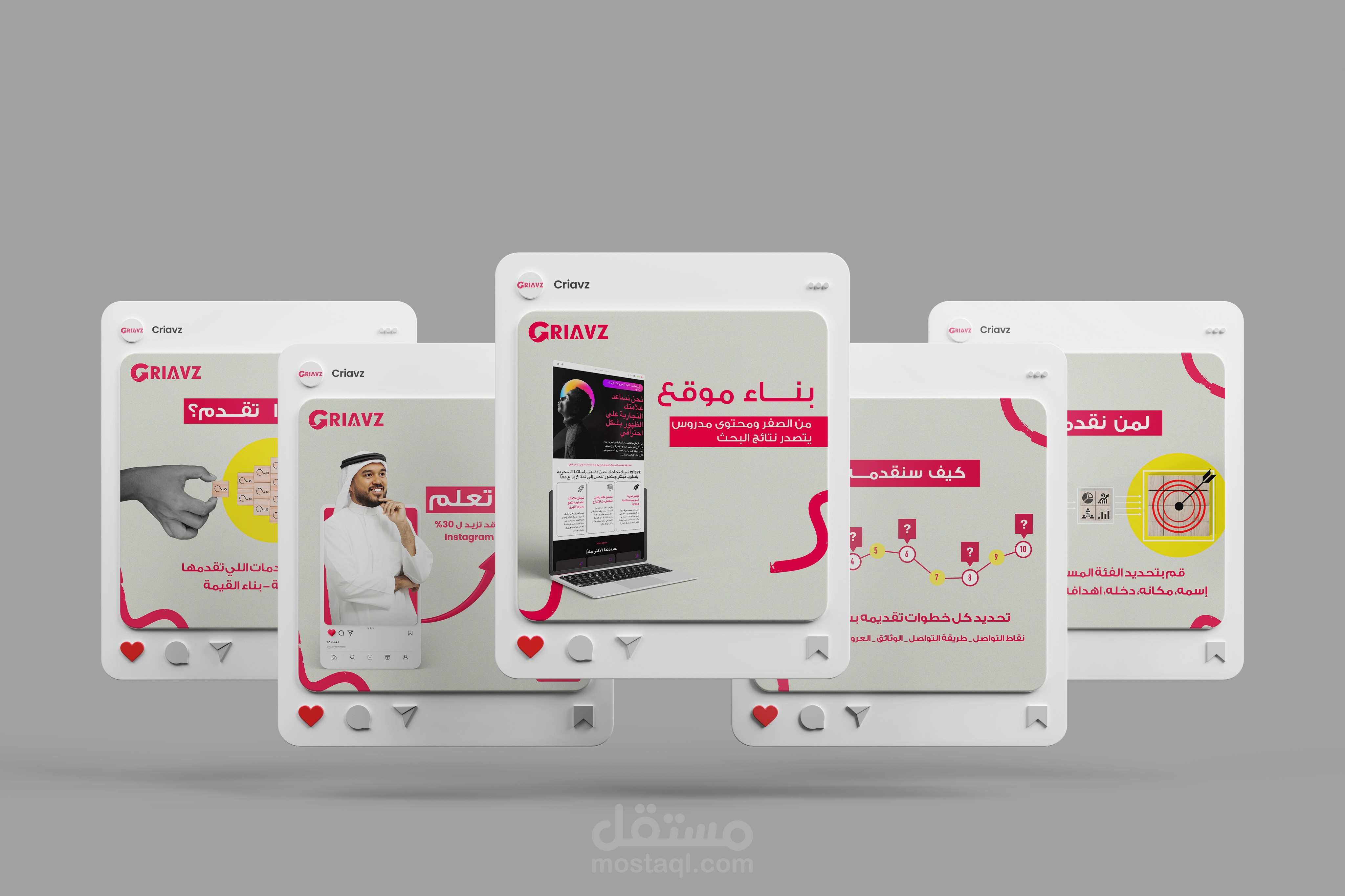 تصاميم سوشيال ميديا لوكاله كريافز التسويقيه بما يتناسب مع معاير لينكد ان