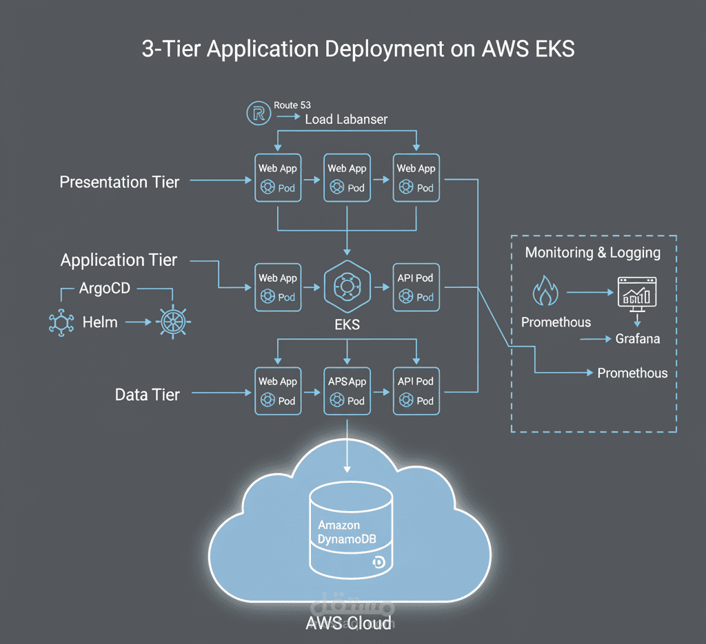 نشر تطبيق ثلاثي الطبقات (3-Tier Application) على AWS EKS