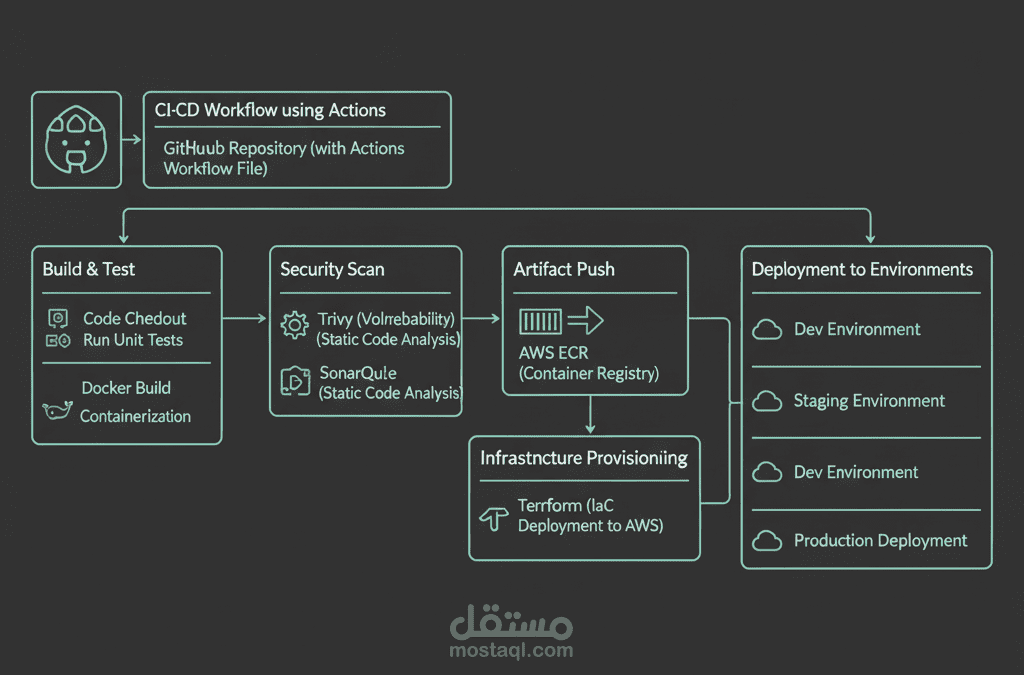 أتمتة سير عمل CI/CD باستخدام GitHub Actions