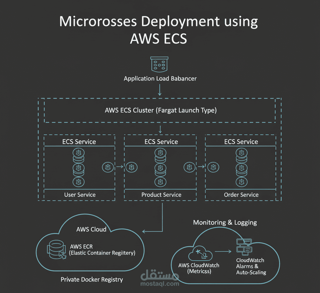نشر خدمات مصغّرة (Microservices) باستخدام AWS ECS