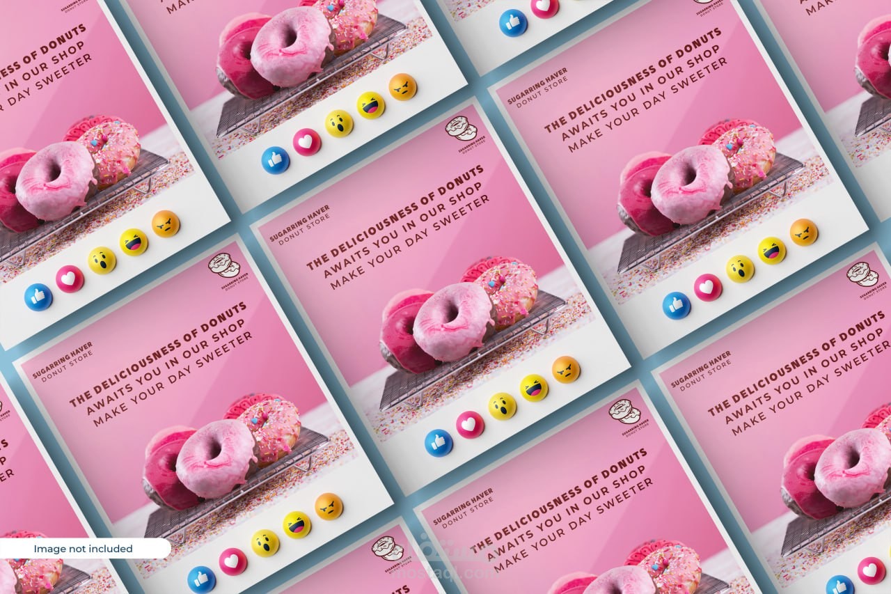 تصميم سوشيال ميديا لمحل دونتس