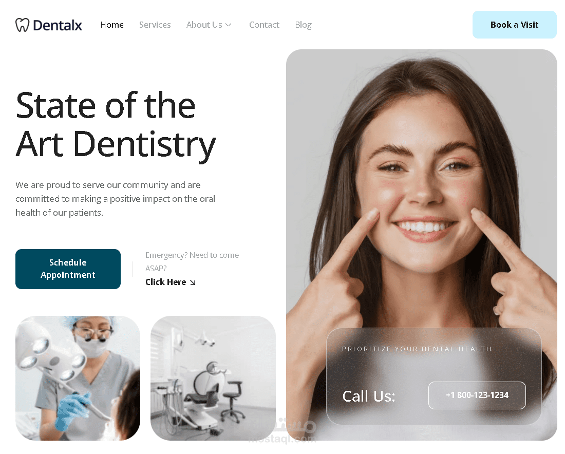 تصميم موقع إلكتروني لعيادة أسنان – DentalX