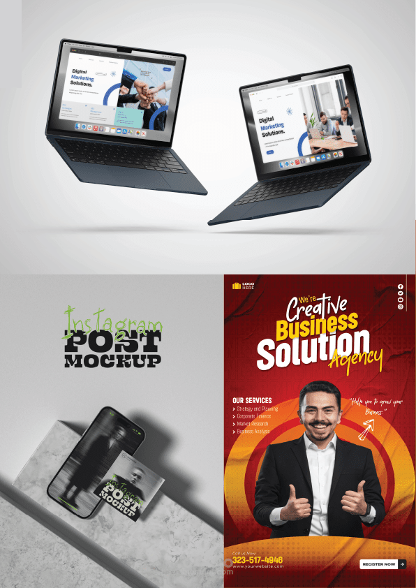 أعمالي في تصميم الهوية البصرية والإعلانات الرقمية