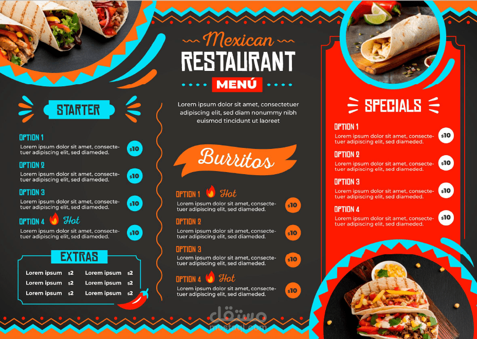 تصميم منيو ترابيزه احترافي للمطاعم والكافيهات 2