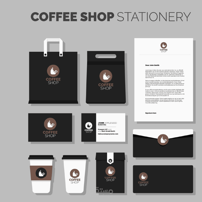 تصميم لوجو وهوية بصرية متكاملة لكافيه راقٍ