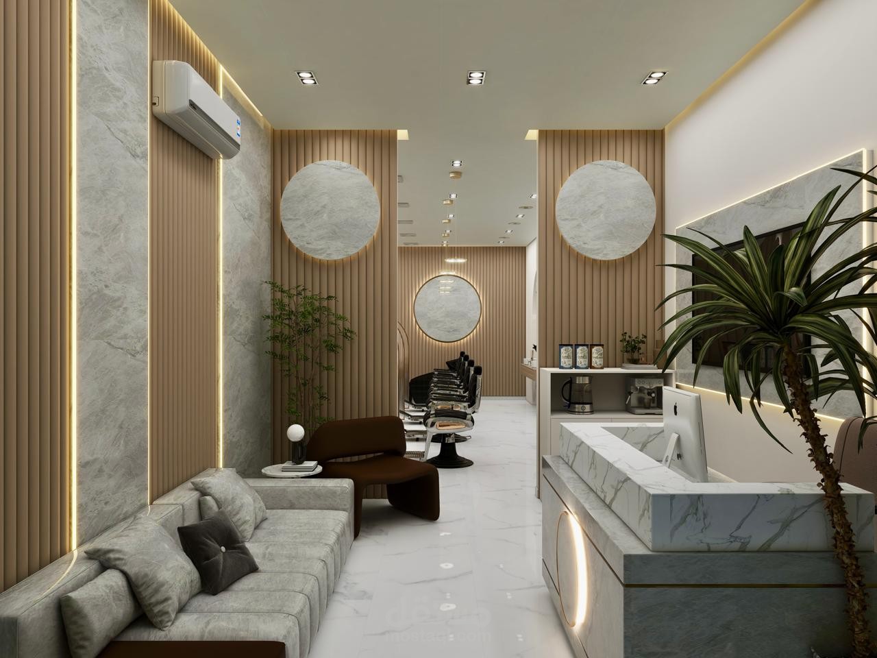 interior design for Barber shop
