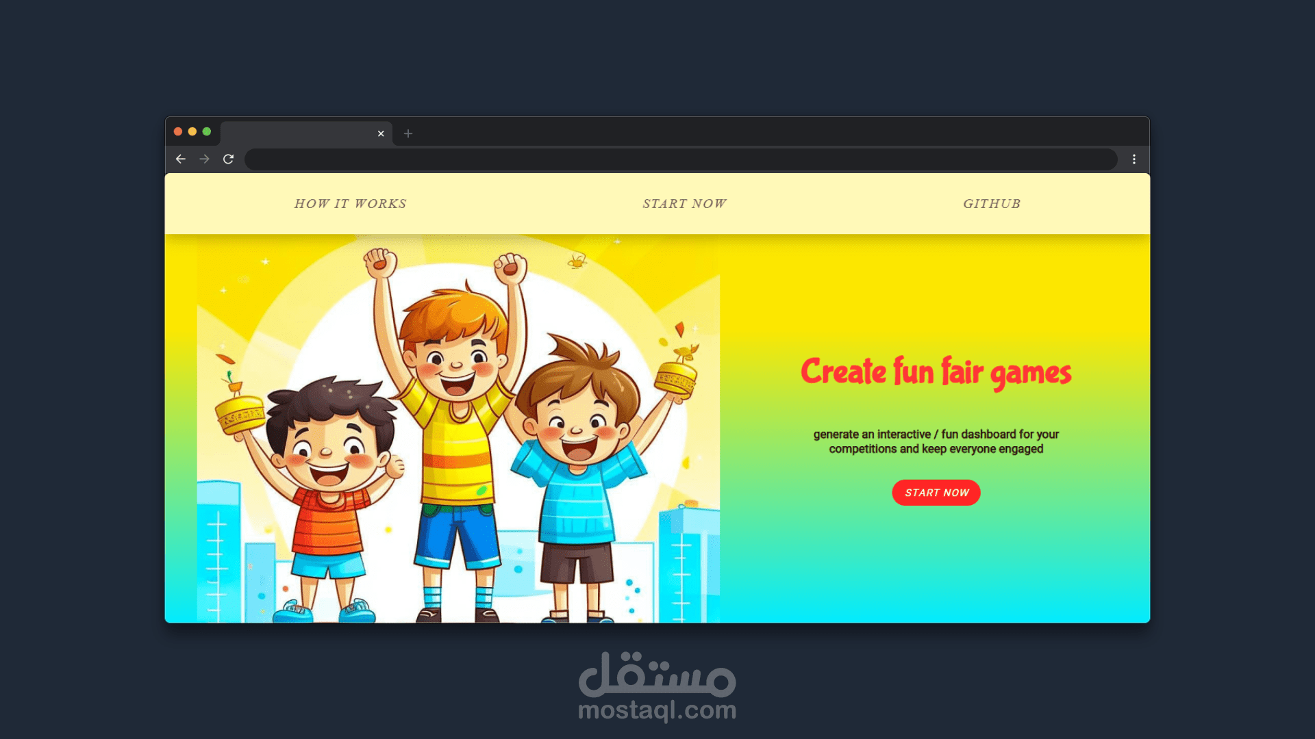 لوحة مرحة لتسيير المسابقات بين الأطفال