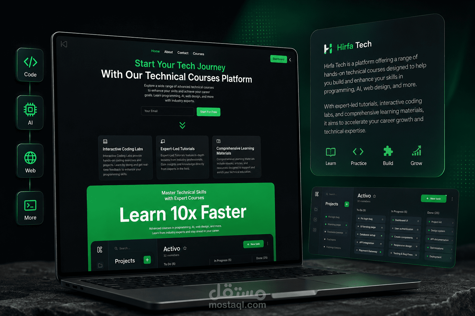 منصة Hirfa Tech للتعليم التقني والتعلم الإلكتروني