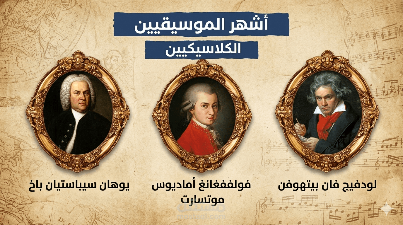موشن جرافيك "أشهر الموسيقيين الكلاسيكيين"