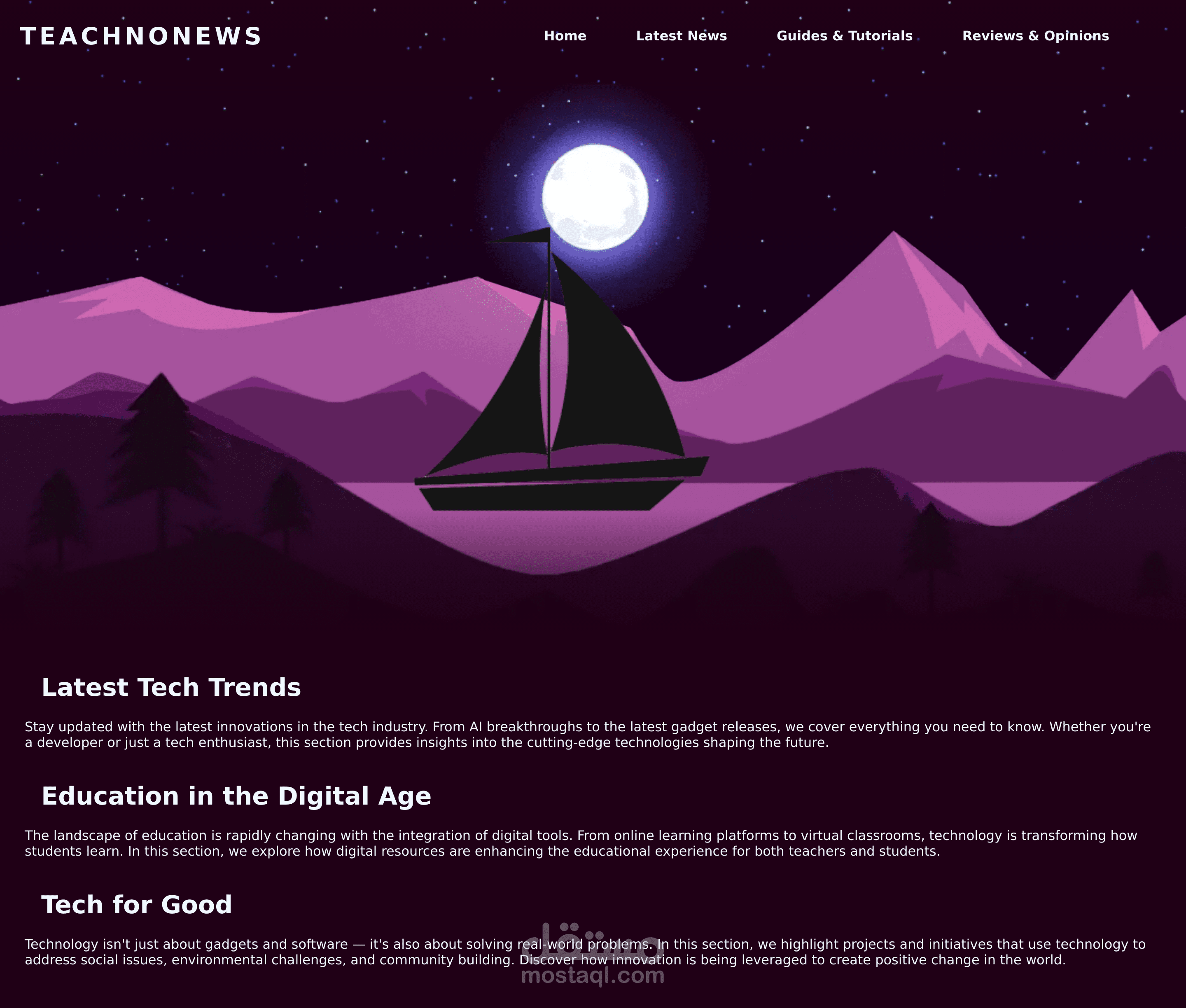 Scrolling Website متجاوب لموقع TechnoNews