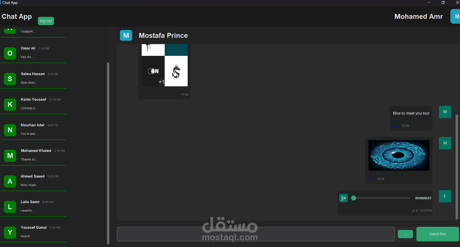 Desktop Chat Application with Voice & Image Support (Python + CustomTkinter)