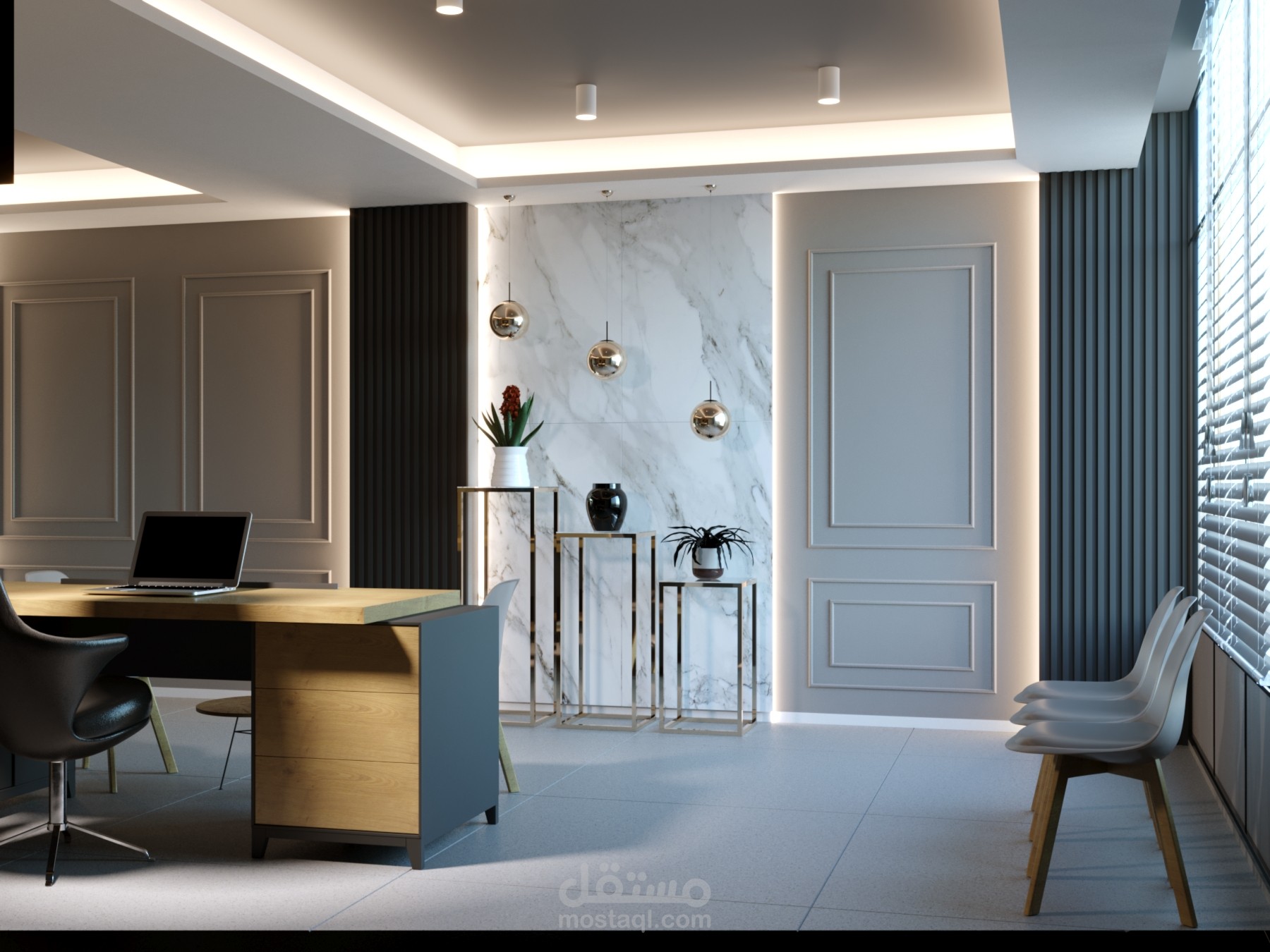 تصميم مكتب عقاري من طابقين