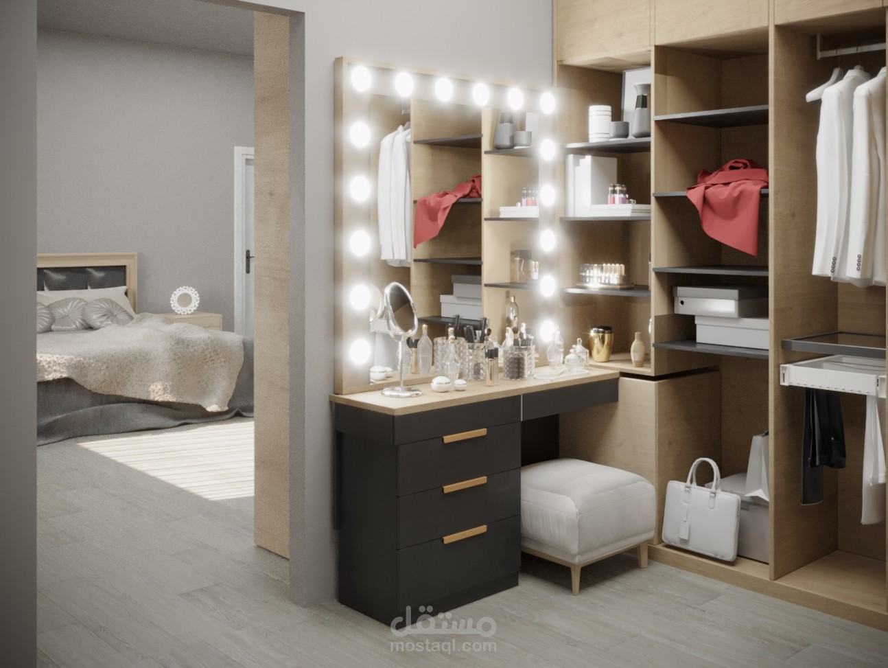 تصميم غرف نوم مع غرف ملابس bed rooms with dressing rooms