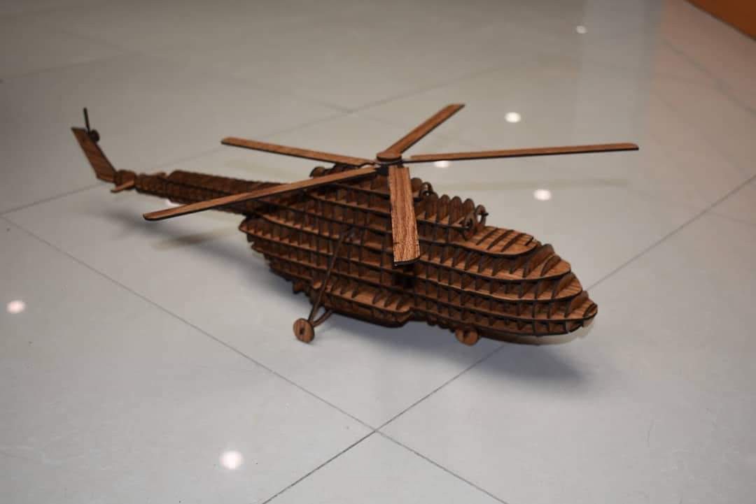 تصميم و تقطيع ليزر لطائرة مروحية هيليكوبتر MI-17