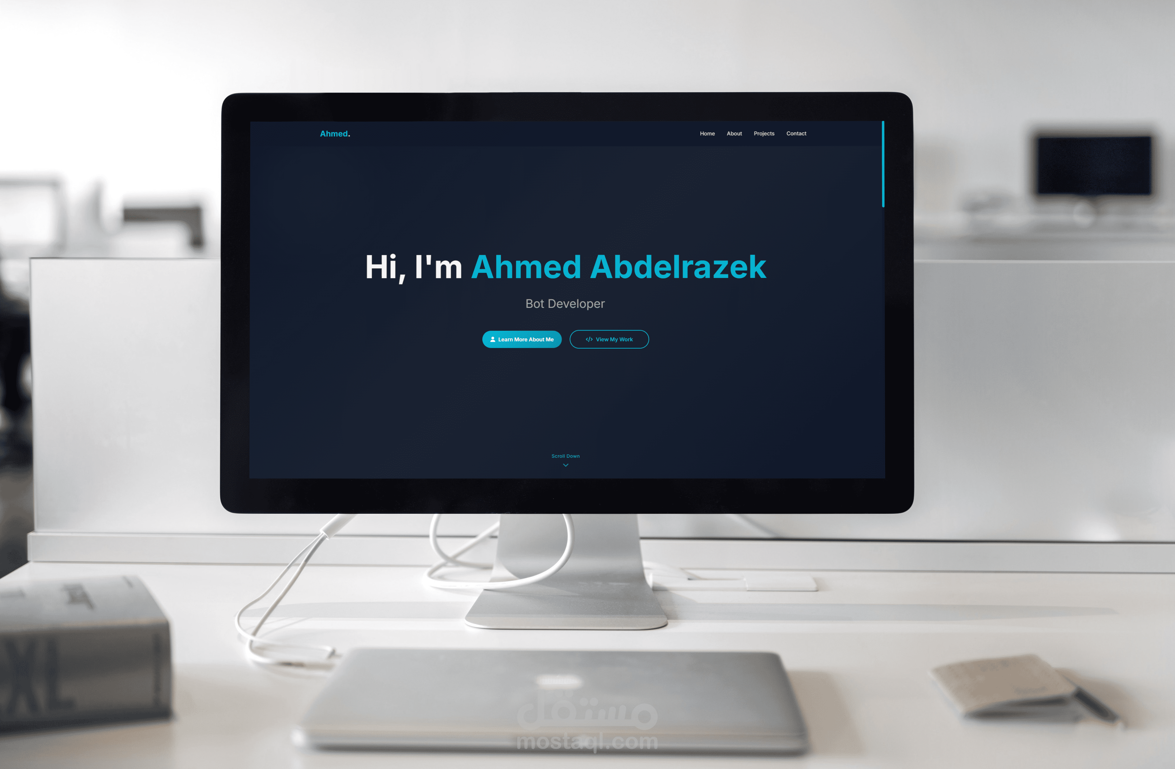 تصميم وتطوير موقع بورتفوليو شخصي باستخدام HTML وTailwind CSS