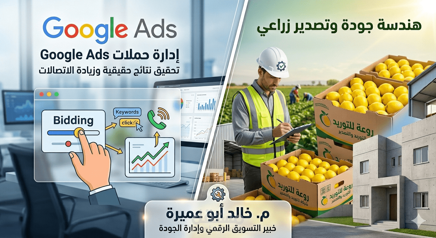 إدارة التواجد الرقمي لشركه روعه لتوريد وتصدير الحاصلات الزراعيه