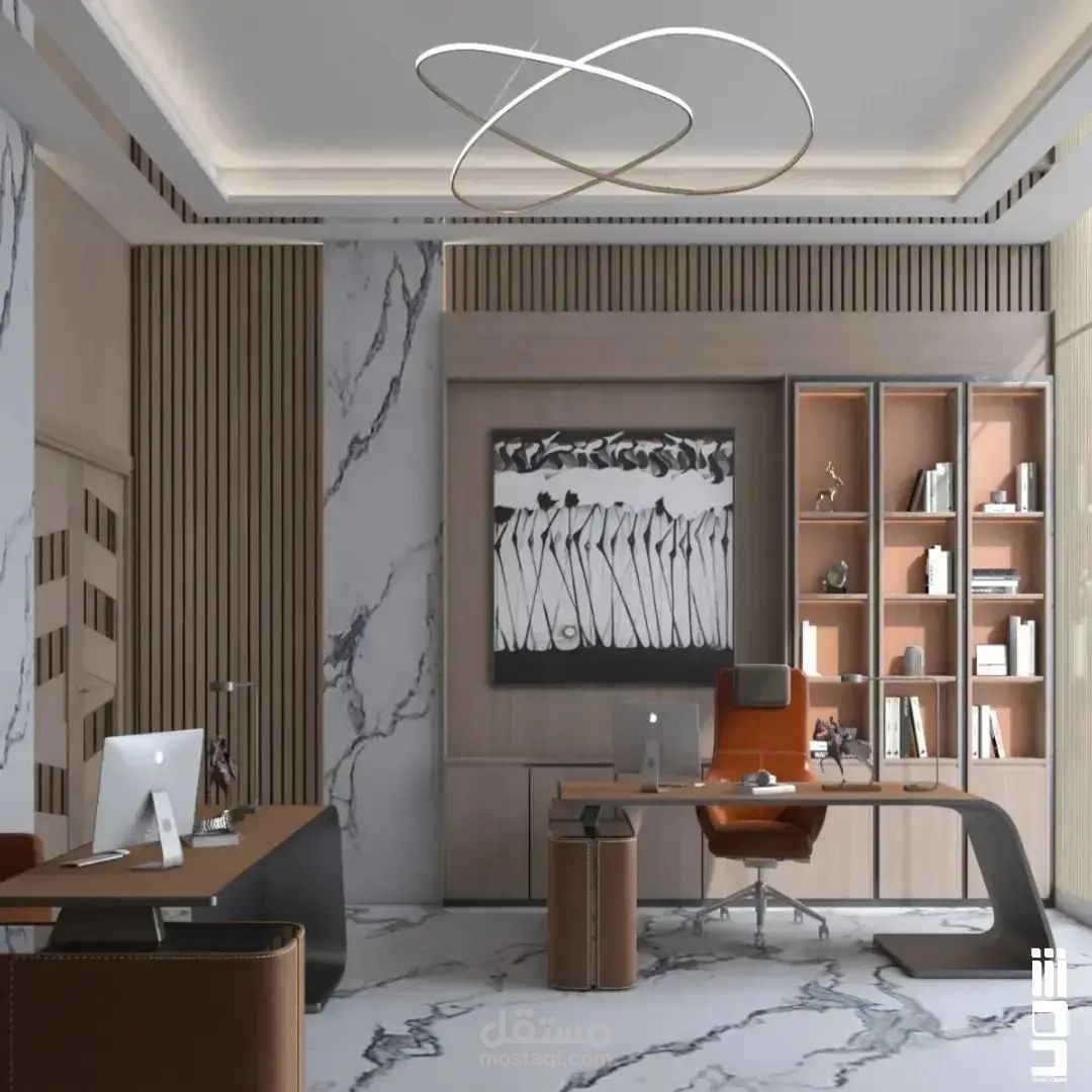تصميم محل يحتوي على مكاتب