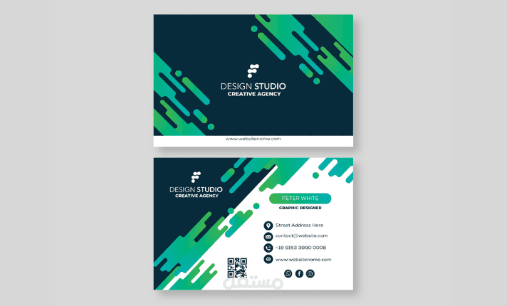 تصميم بطاقة عمل احترافية مع كود qr