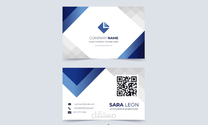 تصميم إبداعي للبطاقة الأعمال مع كود qr